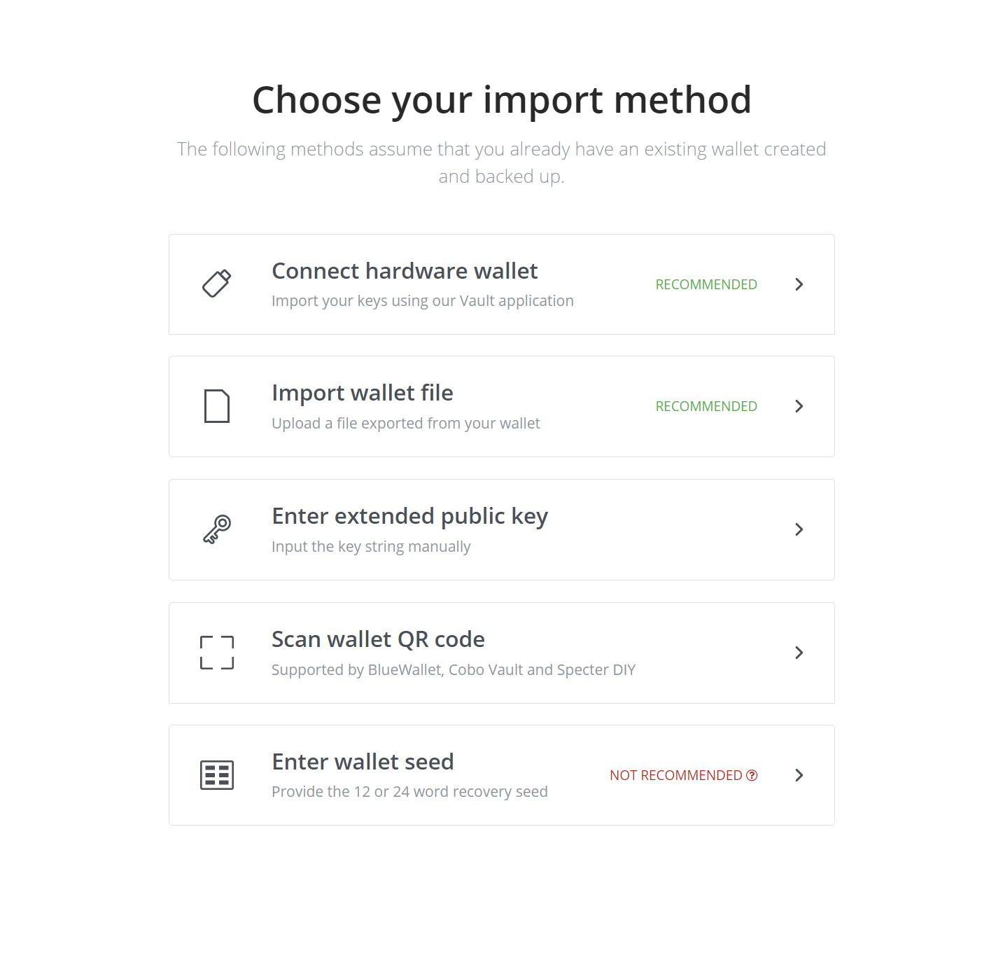 Import Existing Wallet Import Existing Wallet