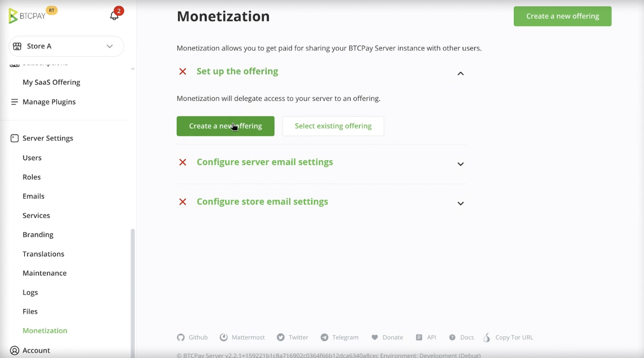 Creating an offer
